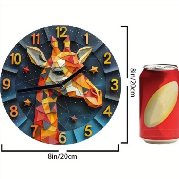 NIB! Gorgeous Detailed Artistic Style African Giraffe Clock! - Picture 5 of 7